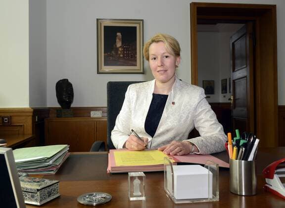 05 .05 . 2015 , Berlin Neukoelln : Franziska Giffey , Bezirksbuergermeisterin Neukoelln .