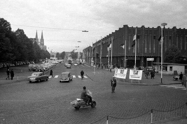 Photokina 1958 auf dem Messegelände in Köln-Deutz
