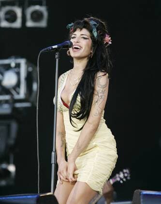 FILE - British siger Amy Winehouse performs on stage during the Rock in Rio music festival on July 4 , 2008 in Arganda del Rey near Madrid. Singer Winehouse, 27, was found dead at her Camden home on July 23, 2011.