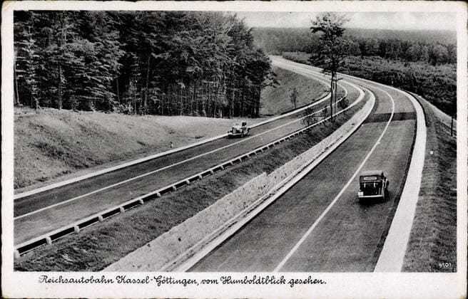 Reichsautobahn Kassel Göttingen, vom Humboldtblick gesehen !AUFNAHMEDATUM GESCHÄTZT!