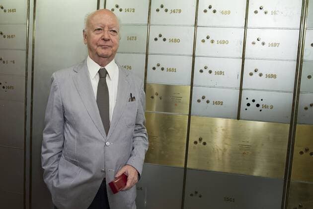 July 8, 2015 - Madrid, Madrid, Spain - Chilean writer Jorge Edwards, during a ceremony to store his personal legacy inside a safe at The box of the letters at Instituto Cervantes in Madrid, on July 8, 2015. Madrid Spain  - ZUMAn230