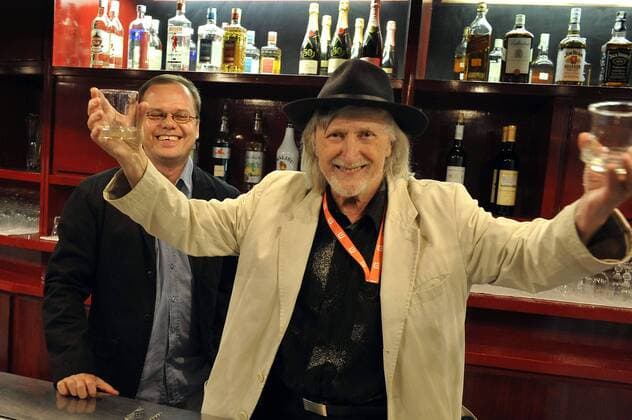 Filmmakers Sasa Gedeon, left, and Juraj Jakubisko during the 50th International Film Festival in Karlovy Vary, Czech Republic, July 8, 2015. (CTKxPhoto SlavomirxKubes) CTKPhotoP201507081034301  kbs_02