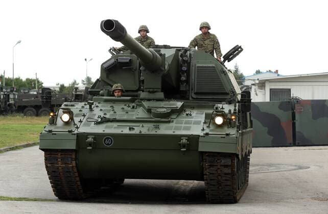 Howitzers PzH 2000 29.07.2015., Zagreb, Croatia - Croatian Armed Forces presented new Howitzers PzH 2000, which will be displayed at the parade on the occasion of Victory and Homeland Thanksgiving Day and the Day of Croatian Defenders.  RobertxAnic PIXSELL