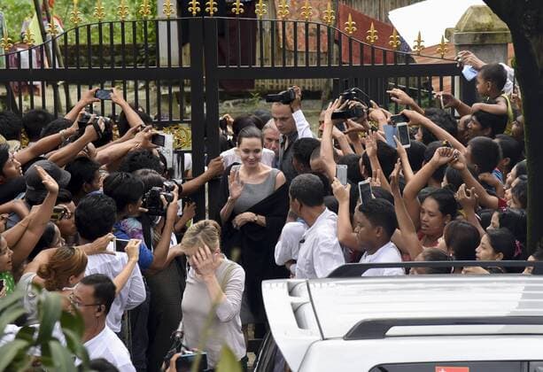 July 31, 2015 - Yangon, Yangon, Myanmar - UNHCR special envoy Angelina Jolie Pitt meet Myanmar workers in Hlaing Tharyar Township, Yangon, Myanmar on 01 August 2015. Yangon Myanmar - ZUMAh106