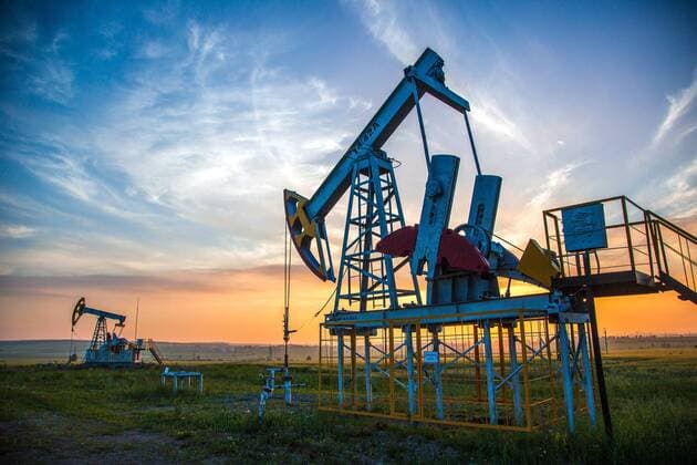 TATARSTAN, RUSSIA. AUGUST 8, 2015. An oil pump jack in the city of Almetyevsk. Yegor Aleyev TASS  TS009802