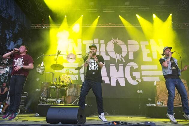 Antilopen Gang live auf dem MS Dockville Festival 2015 in Hamburg-Wilhelmsburg am Reiherstieg. Hamburg, 22.08.2015 Foto:xI.xSchifflerx xFuturexImage