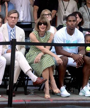 Aug. 24, 2015 - New York, New York, U.S. - SHELBY BRYAN, ANNA WINTOUR and VICTOR CRUZ attend the NYC Street Tennis event in the Meatpacking District. New York U.S. - ZUMAk03_