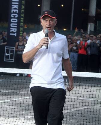 Aug. 24, 2015 - New York, New York, U.S. - Tennis star JOHN MCENROE attends the NYC Street Tennis event in the Meatpacking District. New York U.S. - ZUMAk03_