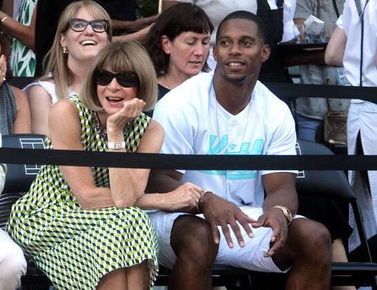 Aug. 24, 2015 - New York, New York, U.S. - ANNA WINTOUR and VICTOR CRUZ attend the NYC Street Tennis event in the Meatpacking District. New York U.S. - ZUMAk03_