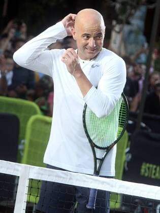 Aug. 24, 2015 - New York, New York, U.S. - Tennis star ANDRE AGASSI attends the NYC Street Tennis event in the Meatpacking District. New York U.S. - ZUMAk03_