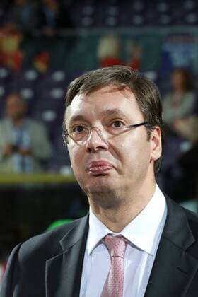 Westbalkan Konferenz - Western Bakans Summit Wien, Horr Stadion, 26. 08. 2015 Fußballspiel FC Future EU : FC EU PM Serbien Aleksandar VUCIC