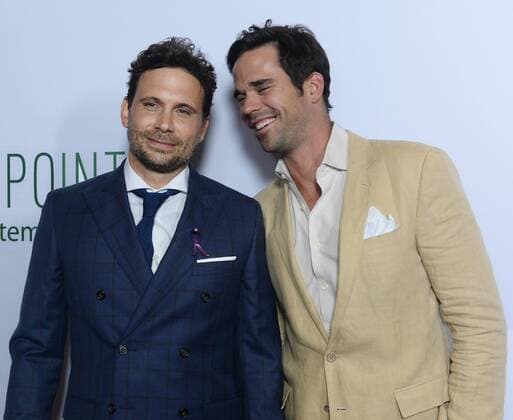Cast members Jeremy Sisto (L) and David Walton attend the premiere of the motion picture sports comedy Break Point at the Chinese 6 Theatres in the Hollywood section of Los Angeles on August 6, 2015. Storyline: Two estranged brothers reunite to make an improbable run at a grand slam tennis tournament.  LAP2015082742 JIMxRUYMEN