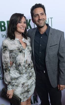 Director Jay Karas and his wife Monica attend the premiere of the motion picture sports comedy Break Point at the Chinese 6 Theatres in the Hollywood section of Los Angeles on August 6, 2015. Storyline: Two estranged brothers reunite to make an improbable run at a grand slam tennis tournament.  LAP2015082746 JIMxRUYMEN