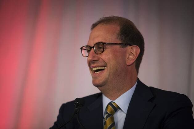 Sept. 1, 2015 - Toronto, ON, Canada - Toronto, Canada - September, 1 2015 - Mark Wiseman, President and CEO of the CPP Investment Board, and United Way s 2015 Campaign Chair, addresses the crowd at the United Way Toronto & York Region 2015 Fundraising Campaign Launch at the Canadian National Institute for the Blind. Toronto Canada  - ZUMAt14_