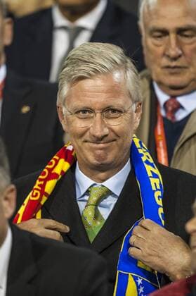 Brussels , Belgium September , 03 2015 Football UEFA Qualification EURO 2016 Red Devils in Stadium King Baudouin Qualification round Road to France 2016 Belgian Red Devils Belgium vs Bosnia and Herzegovina On this picture : King Philippe of Belgium Francois Dekersmaecker 