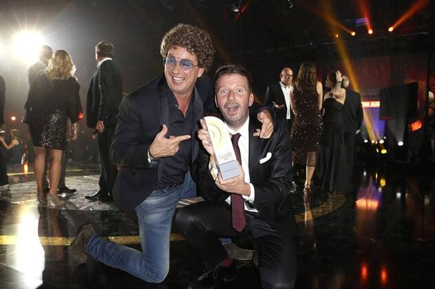 Atze Schröder und Thorsten Schorn bei der Verleihung vom Deutschen Radiopreis 2015 im Schuppen 52. Hamburg, 03.09.2015 Foto:xU.xGlockmannx xFuturexImage