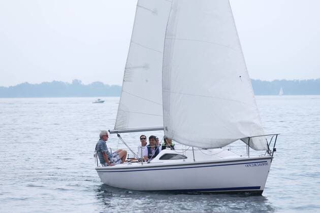 Sept. 3, 2015 - Toronto, ON, Canada - TORONTO, ON- SEPTEMBER 3 - as the David Brown is a blind sailor from Torontowho nest week will compete at the world championships in Chicago. He competes with another blind sailor Brian Arthur and with the help of two others who will guide them. in Toronto Harbour in Toronto. September 3, 2015. Toronto Canada  - ZUMAt14_