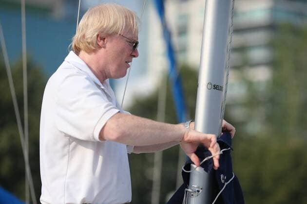 Sept. 3, 2015 - Toronto, ON, Canada - TORONTO, ON- SEPTEMBER 3 - David Brown helps ready the boat for a training sail in Humber Bay. David Brown is a blind sailor from Toronto who nest week will compete at the world championships in Chicago. He competes with another blind sailor Brian Arthur and with the help of two others who will guide them. in Toronto Harbour in Toronto. September 3, 2015. Toronto Canada  - ZUMAt14_