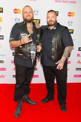 Hagen Stoll und Sven Gillert von der Band Haudegen - Music meets Media in Berlin am 04.09.2015. Music meets Media