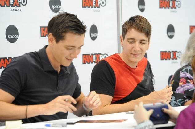 Sept. 4, 2015 - Toronto, Ontario, Canada - September 4, 2015 - Toronto, Ontario, Canada - British actors, James and Oliver Phelps appear at Fan Expo Canada at the Metro Toronto Convention Centre in Toronto, Canada. Toronto Canada - ZUMAm115