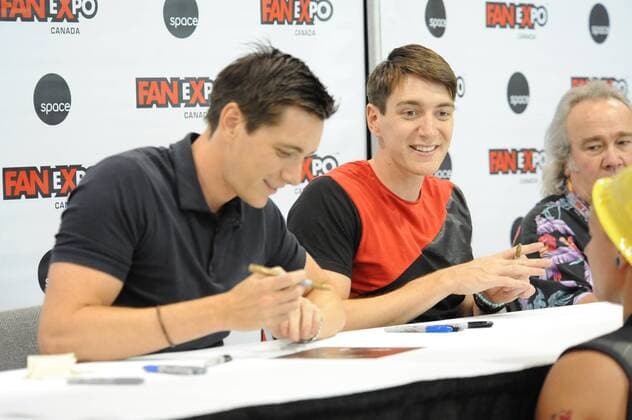 Sept. 4, 2015 - Toronto, Ontario, Canada - September 4, 2015 - Toronto, Ontario, Canada - British actors, James and Oliver Phelps appear at Fan Expo Canada at the Metro Toronto Convention Centre in Toronto, Canada. Toronto Canada - ZUMAm115