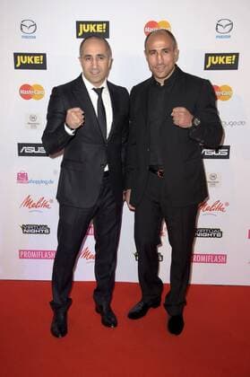 Arthur Abraham und Bruder Alexander Abraham bei Music meets Media 2015 im Sheraton Berlin Grand Hotel Esplanade. Berlin, 04.09.2015 Foto:xFredericx xFuturexImage