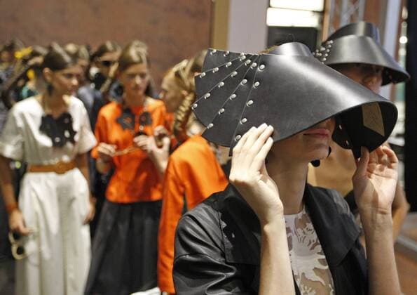 Sept. 5, 2015 - Kiev, Ukraine - Models prepare backstage during the Mercedes-Benz Kiev Fashion Days in Kiev,Ukraine,05 September 2015. The event presents Spring Summer 2016 collections by Ukrainian and international designers from 3 to 6 September. Kiev Ukraine - ZUMAg194