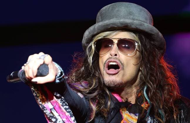 MOSCOW, RUSSIA. SEPTEMBER 5, 2015. Lead singer Steven Tyler of the American rock Band Aerosmith performs in Lubyanka Square marking Moscow City Day. Vyacheslav Prokofyev TASS  TS00D16F