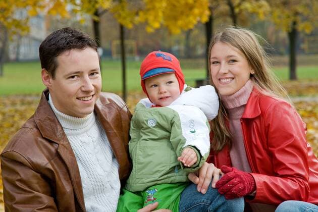 Family spending time in park.  1275769