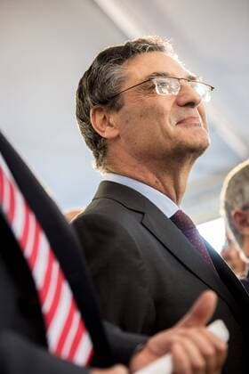 Sept. 9, 2015 - Paris, France - Patrick Devedjian during the inauguration of Magaly, the first tunneling machine, which will extend the Parisian metro line 14, a crucial backbone of the future Grand Paris network, by drilling tunnels under Paris and Clichy-la-Garenne, in Paris, France, on September 9, 2015. Paris France  - ZUMAn230