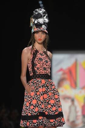 A model walks on the runway at the Desigual Fashion Show at IMG New York Fashion Week: The Shows Spring Summer 2016 Collections in New York City on September 10, 2015.  NYP20150910116 ANDREAxHANKS