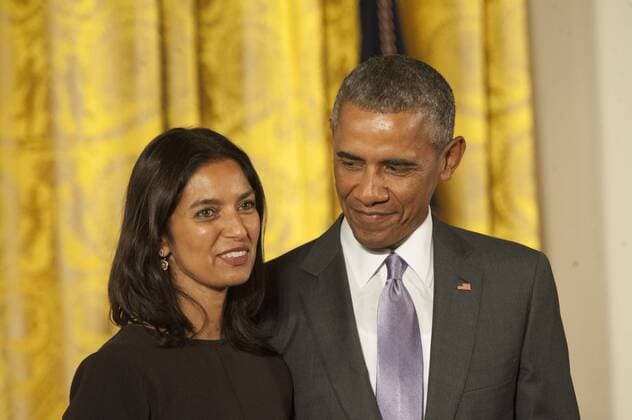 Sept. 10, 2015 - Washington, District Of Columbia, U.S - JHUMPA LAHIRI receives the 2014 National Humanities Medal for enlarging the human story. In her works of fiction, Dr. Lahiri has illuminated the Indian American experience in beautifully wrought narratives of estrangement and belonging. Washington U.S. - ZUMArf1_