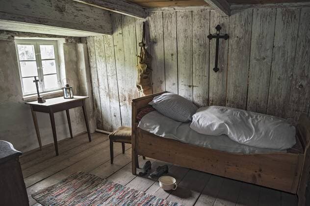  Schlafstube, Schlafzimmer, Bauernhofmuseum Jexhof, Schöngeising, Bayern, Deutschland, Europa Copyright: imageBROKER/ManfredxBail iblabc04216606.jpg