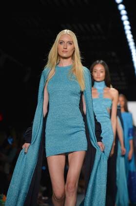 A model walks on the runway at the Zang Toi Fashion Show at IMG New York Fashion Week: The Shows Spring Summer 2016 Collections in New York City on September 11, 2015.  NYP20150911193 ANDREAxHANKS
