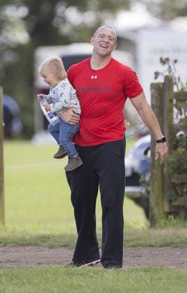 . 12 09 2015. Minchinhampton, United Kingdom. Whatley Manor International Horse Trials. Gatcombe Park. Mike Tindall and daughter Mia.  xi-Imagesx IIM-11002-0025