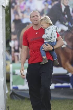 . 12 09 2015. Minchinhampton, United Kingdom. Whatley Manor International Horse Trials. Gatcombe Park. Mike Tindall and daughter Mia.  xi-Imagesx IIM-11002-0029