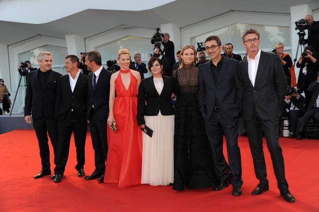72nd Venice Film Festival, Red carpet Awards Ceremony Pictured : Alfonso Cuaron - Presidente, Elisabeth Banks, Emmanuel Carrere, Nuri Bilge Ceylan, Hou Hsiao-hsien, Diane Kruger, Francesco Munzi, Pawel Pawlikowski, Lynne Ramsay  AlbertoxTerenghi Veneziax2015