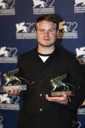 (150912) -- VENICE, Sept. 12, 2015 -- U.S. director Brady Corbet poses with the Orizzonti Award for Best Director and the Lion of the Future Luigi De Laurentiis Venice award for his movie The Childhood of a Leader , as he attends the award winners photocall during the 72nd Venice Film Festival, at the Lido of Venice, Italy, Sept. 12, 2015. ) ITALY-VENICE-FILM-FESTIVAL-72ND-AWARD YexPingfan 