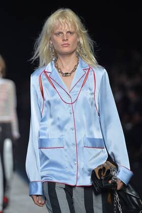 A model walks on the runway at the Alexander Wang Fashion Show at Pier 94 during New York Fashion Week Spring Summer 2016 Collections in New York City on September 12, 2015.  NYP20150912910 ANDREAxHANKS