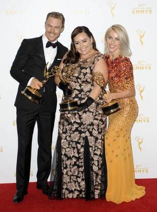 Derek Hough, Tessandra Chavez & Julianne Hough CREATIVE ARTS EMMY AWARDS: PRESSROOM Los Angeles  Patrick Rideaux
