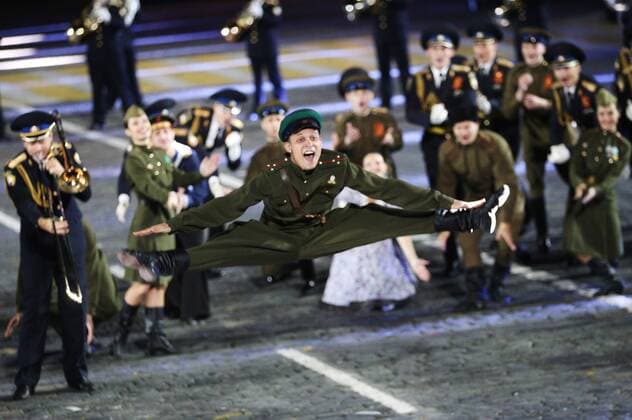 MOSCOW, RUSSIA. SEPTEMBER 13, 2015. Fireworks go off over Moscow s Red Square during the closing ceremony for the 2015 Spasskaya Tower International Military Music Festival. Sergei Bobylev TASS  TS00D9DA