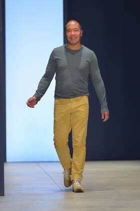 Derek Lam greets the crowd after the finale of his fashion show during New York Fashion Week Spring Summer 2016 Collections in New York City on September 13, 2015.  NYP2015091390 ANDREAxHANKS