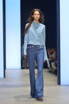 A model walks the runway at the Derek Lam Fashion Show during New York Fashion Week Spring Summer 2016 Collections in New York City on September 13, 2015.  NYP20150913977 ANDREAxHANKS