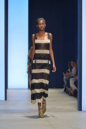 A model walks the runway at the Derek Lam Fashion Show during New York Fashion Week Spring Summer 2016 Collections in New York City on September 13, 2015.  NYP20150913985 ANDREAxHANKS