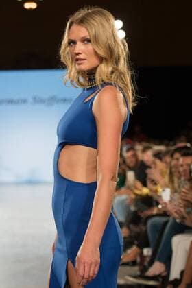 Toni Garrn walks the runway at the FTL Moda Fashion Show during New York Fashion Week Spring Summer 2016 Collections in New York City on September 13, 2015.  NYP20150913955 ANDREAxHANKS