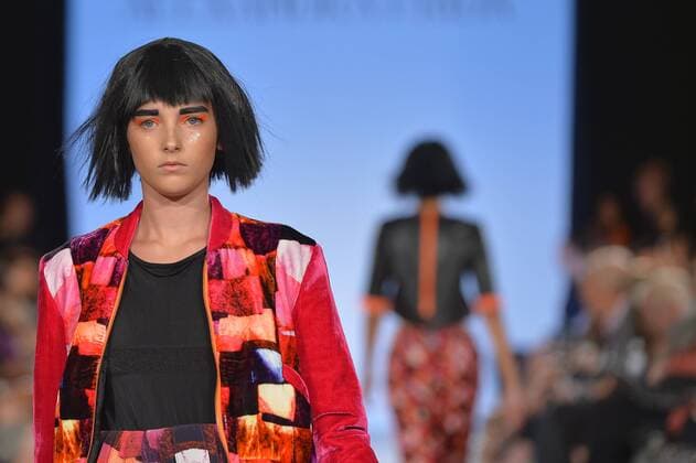 A model walks the runway at the FTL Moda Fashion Show during New York Fashion Week Spring Summer 2016 Collections in New York City on September 13, 2015.  NYP20150913962 ANDREAxHANKS