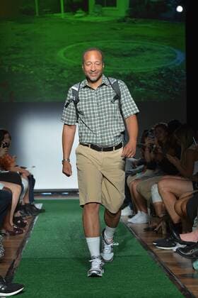 A model walks the runway at a Dad Fashion show held by Josh Ostrovsky, aka The Fat Jew , during New York Fashion Week Spring Summer 2016 in New York City on September 16, 2015.  NYP201509162042 ANDREAxHANKS