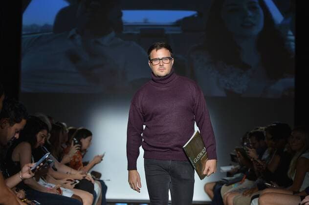 A model walks the runway at a Dad Fashion show held by Josh Ostrovsky, aka The Fat Jew , during New York Fashion Week Spring Summer 2016 in New York City on September 16, 2015.  NYP201509162045 ANDREAxHANKS