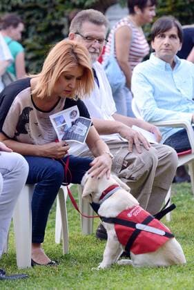 Garden of Eden of Angels Museum held a concert for pets 16.09.2015., Croatia, Varazdin - Garden of Eden of Angels Museum held a concert for pets. The concert was attended by singer Sanja Dolezal and Minister of Social Welfare and Youth Milanka Opacic with her dog Jumper.  MarkoxJurinec PIXSELL
