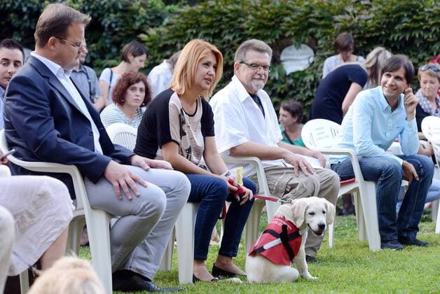 Garden of Eden of Angels Museum held a concert for pets 16.09.2015., Croatia, Varazdin - Garden of Eden of Angels Museum held a concert for pets. The concert was attended by singer Sanja Dolezal and Minister of Social Welfare and Youth Milanka Opacic with her dog Jumper.  MarkoxJurinec PIXSELL